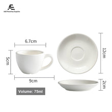 Carica l'immagine nel visualizzatore di Gallery, 75ml Ceramic Coffee Cup with Saucer