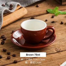 Carica l'immagine nel visualizzatore di Gallery, 75ml Ceramic Coffee Cup with Saucer