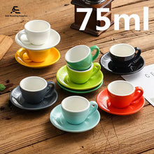 Carica l'immagine nel visualizzatore di Gallery, 75ml Ceramic Coffee Cup with Saucer