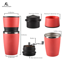 Load image into Gallery viewer, 2 in 1 Travel Coffee Maker Manual Coffee Grinder