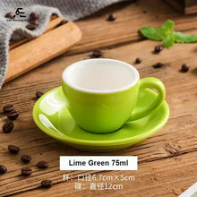 Carica l'immagine nel visualizzatore di Gallery, 75ml Ceramic Coffee Cup with Saucer