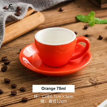 Carica l'immagine nel visualizzatore di Gallery, 75ml Ceramic Coffee Cup with Saucer