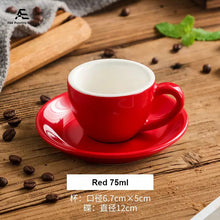 Carica l'immagine nel visualizzatore di Gallery, 75ml Ceramic Coffee Cup with Saucer