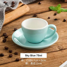 Carica l'immagine nel visualizzatore di Gallery, 75ml Ceramic Coffee Cup with Saucer