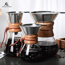 Load image into Gallery viewer, Pour Over Coffee Maker 400ml 600ml 800ml with Wood Holder