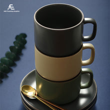 Load image into Gallery viewer, Nordic Style Ceramic Cup with Plate and Spoon