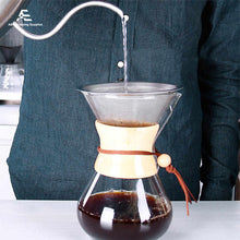 Load image into Gallery viewer, Pour Over Coffee Maker 400ml 600ml 800ml with Wood Holder