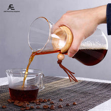 Загрузить изображение в средство просмотра галереи, Pour Over Coffee Maker 400ml 600ml 800ml with Wood Holder
