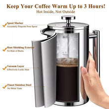 Load image into Gallery viewer, Stainless Steel Thermo French Press 350ml 800ml 1L 1.5L
